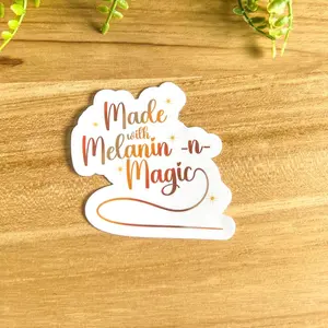 Made With Melanin and Magic Vinyl Stickers vinyl sticker junk journal