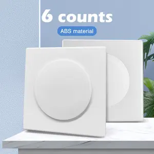 6 Counts Wall Split Flange Covers, Durable ABS Decorative Plate for Air-Conditioning Pipes, Hassle-Free Adhesive Installation