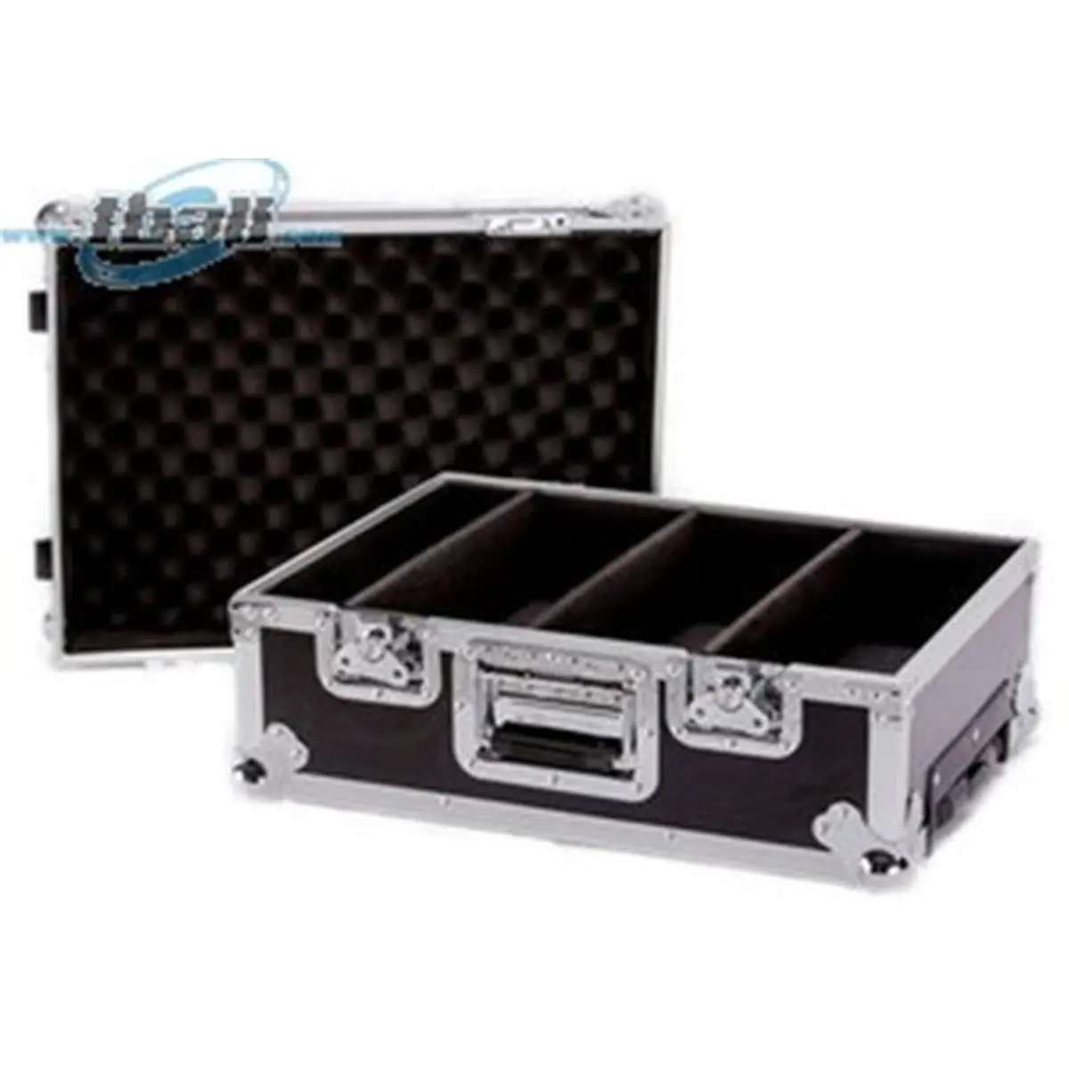 212 MAIN Industrial Heavy-Duty Impact Resistant DJ LED Fly Drive CD Case for 100 CDs - 25 lbs Capacity, Aluminium & 1/4-in Thick Laminated Plywood, Padlock Tabs, Retractable Handle, Wheels, Split Butterfly Design, Rubber Mount, Audio Equipment Accessory,,