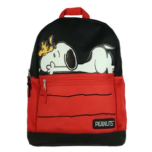 Peanuts Backpack Snoopy & Woodstock Red Dog House 16" with Tech Sleeve Padded Adjustable Straps Book Bag Peanuts Backpack Snoopy & Woodstock Red Dog House 16" with Tech Sleeve Padded Adjustable Straps Book Bag
