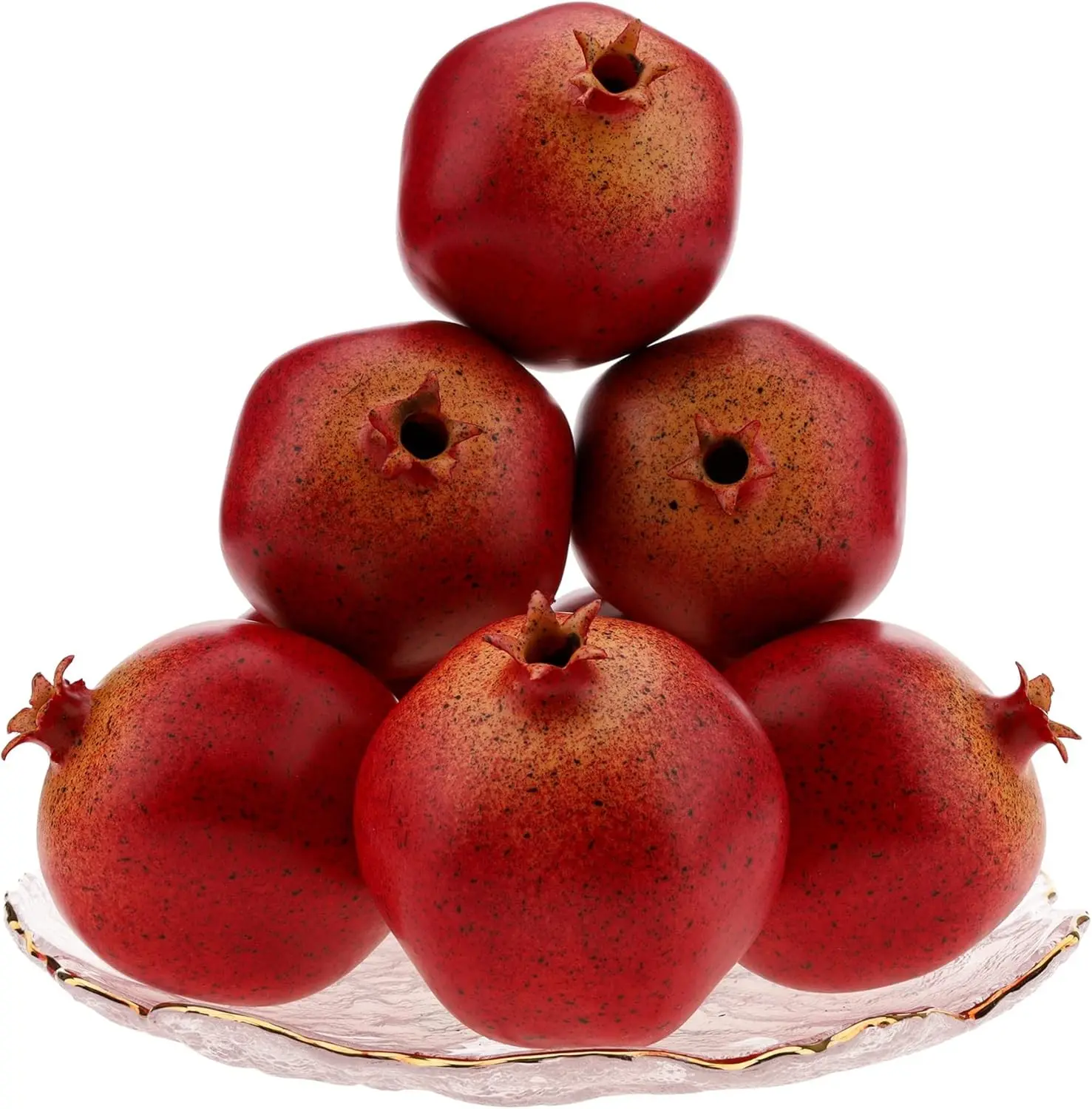 6pcs Fake Pomegranates, Realistic Fake Fruit for Home Decor