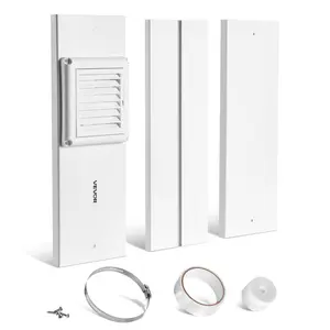 VEVOR Dryer Vent Window Kit, Fits 4-Inch Exhaust Hoses, Adjustable Length for Adapts Sliding Windows of Different Heights, Sturdy PVC and PP Materials, Dual Protections & Multi-layer Sealing DesignSummervibes