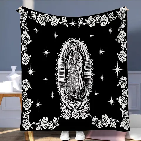 Flower Star Character Pattern Blanket, 1 Count Soft Warm Throw Blanket, Air-conditioned Room Blanket, Camping and Travel Essentials, Soft Lightweight Blanket, Soft Comfy Blanket, Casual Soft Blanket, Cozy Throw Blanket