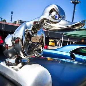 Silver duck barbaric decorative item, duck head design, angry duck head car decoration item