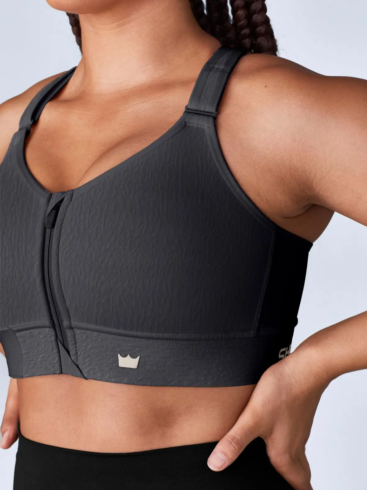 Flex™ Sports Bra - Black Jacquard