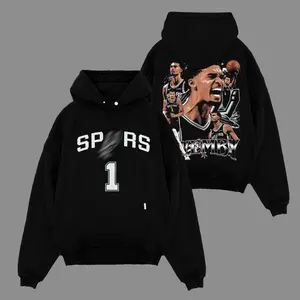 [Go-Sports] Victor Wembanyama 'The Alien' For Spurs Nation Premium Cotton Hoodie Sweatshirt T-Shirt (Made In US), Wemby 1 Fans Shirt, Game Day Outfits, Gift For SA Spurs Basketball Fans, Basketball Graphic Tee Hoodie