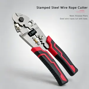Multi-Functional Wire Rope Cutter, 8-Inch Line Cutters, Lead Seal Cutter, Jump Rope Cutter, Brake Line Cutter, Clothesline Cutter, Professional Tool
