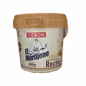 CEBON El Mordjen Hazelnut Cream Rocher 600g - Roasted Hazelnut Pieces Spread for Tartines