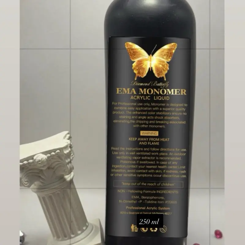 Diamond Butterfly EMA Monomer Acrylic System Liquid for Optimal Results in Various Applications Ensuring Compatibility and Effectiveness 250 ml