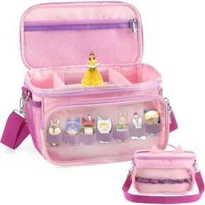 Carrying Case for Toniebox Starter, Storage for Tonies Box, Tonies Characters, Tonies Figures, Headphones and Charging Station, Portable Storage Bag with Shoulder Strap and Handle Bar (Pink) Audio Blue
