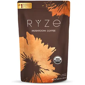 RYZE Mushroom Coffee Starter Kit, USDA Organic Instant Coffee with 6 Adaptogenic Mushrooms and MCT Oil for Better Energy, Focus, Digestion, Immunity with Turkey Tail, Shiitake, Lion's Mane, 30 serving