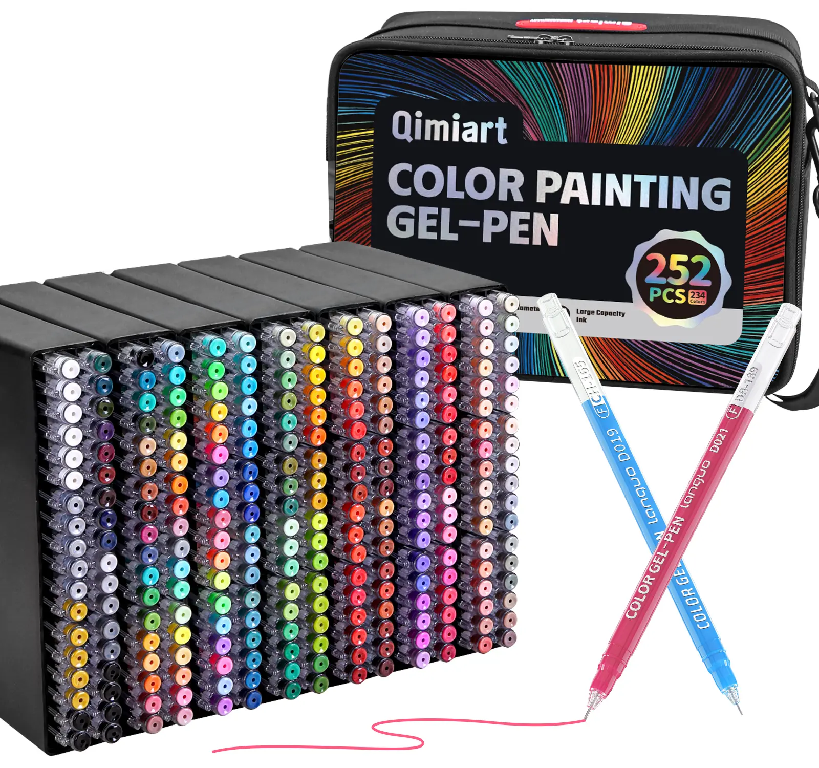 252 Pack Gel Pens Set – 0.6mm Fine Point, Vibrant Colors for Black & White Paper, Perfect for Coloring, Writing, Drawing, Journaling, Note Taking, Office, Home