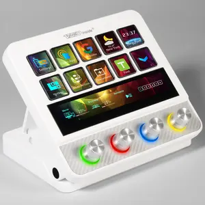 VSDinside N4 Pro - 10 Custom LCD Keys 4 Smart Knobs & Touch Bar All-in-One ​Customizable Keyboard Control Center for Gamimg Streamers Content Creators OBS Discord Spotify Photoshop for Mac & Windows