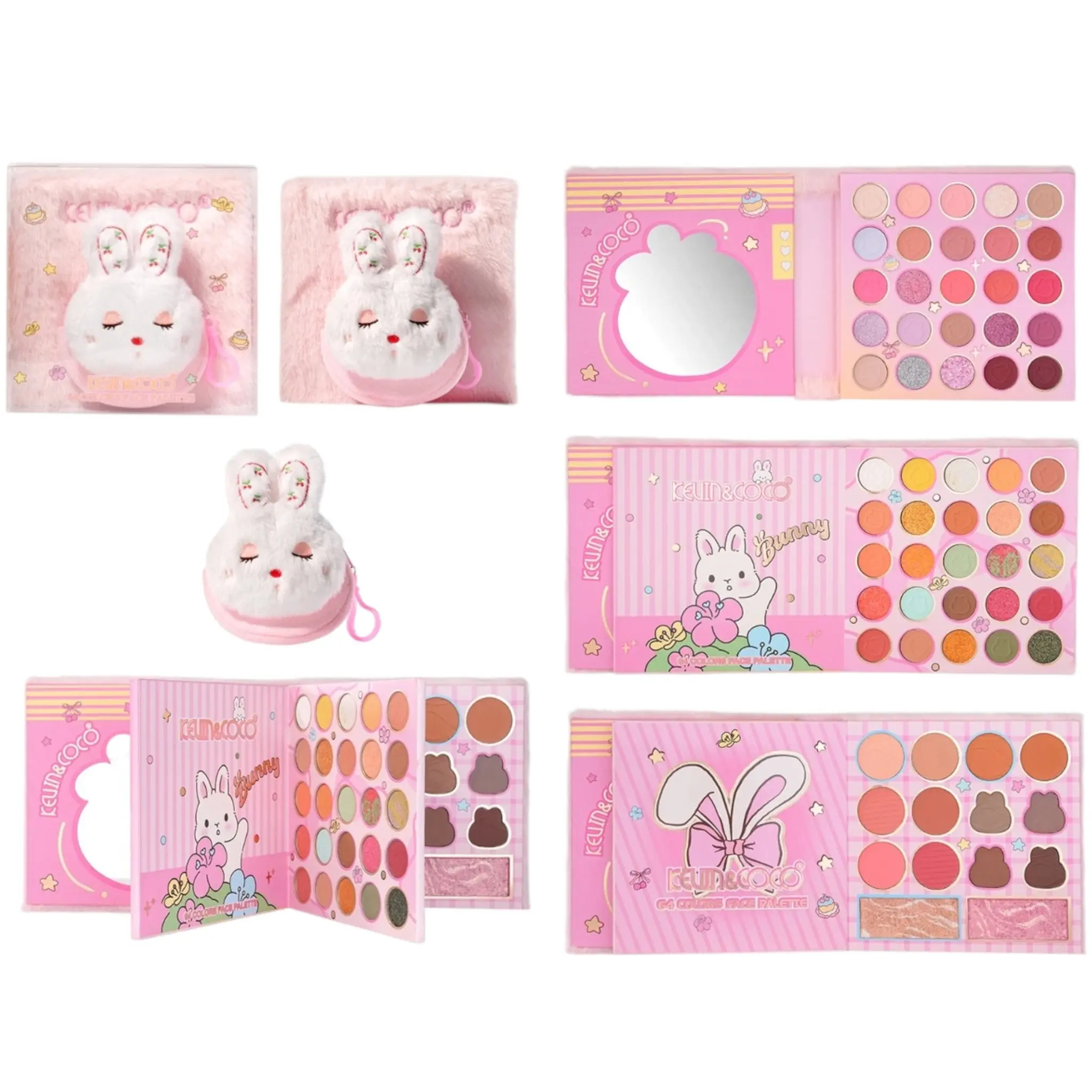 Kevin & Coco Pink Plush Bunny Eyeshadow Palette - Wholesale 6 Units (KC1299)