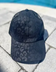 Go Wild-Black Leopard Trucker Hat