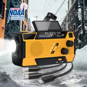 2000mAh Solar Hand Crank Weather Emergency radio Radio, AM/FM/NOAA, Flashlight & SOS Alarm for Hurricane Preparedness & Outdoor Emergencies winter storm