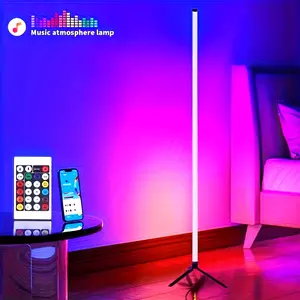 Smart RGB Corner Floor Light w/ Music Sync |   APP+Remote Control |   16M Colors Auto Rhythm Jump |   TikTok Bedroom Decor for Gaming Room/Party |   Create Romantic Mood & Dance Videos Lighting |   Easy Install Home Gift