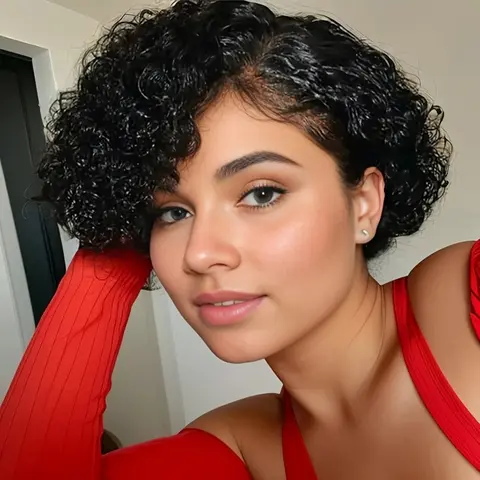 MYLOCKME Hair Short Pixie Wig 13x4x1 Lace Front Human Hair Wigs For Women Natural Hairline Wig 6 Inch Brazilian Deep Wave Remy Hair Wigs