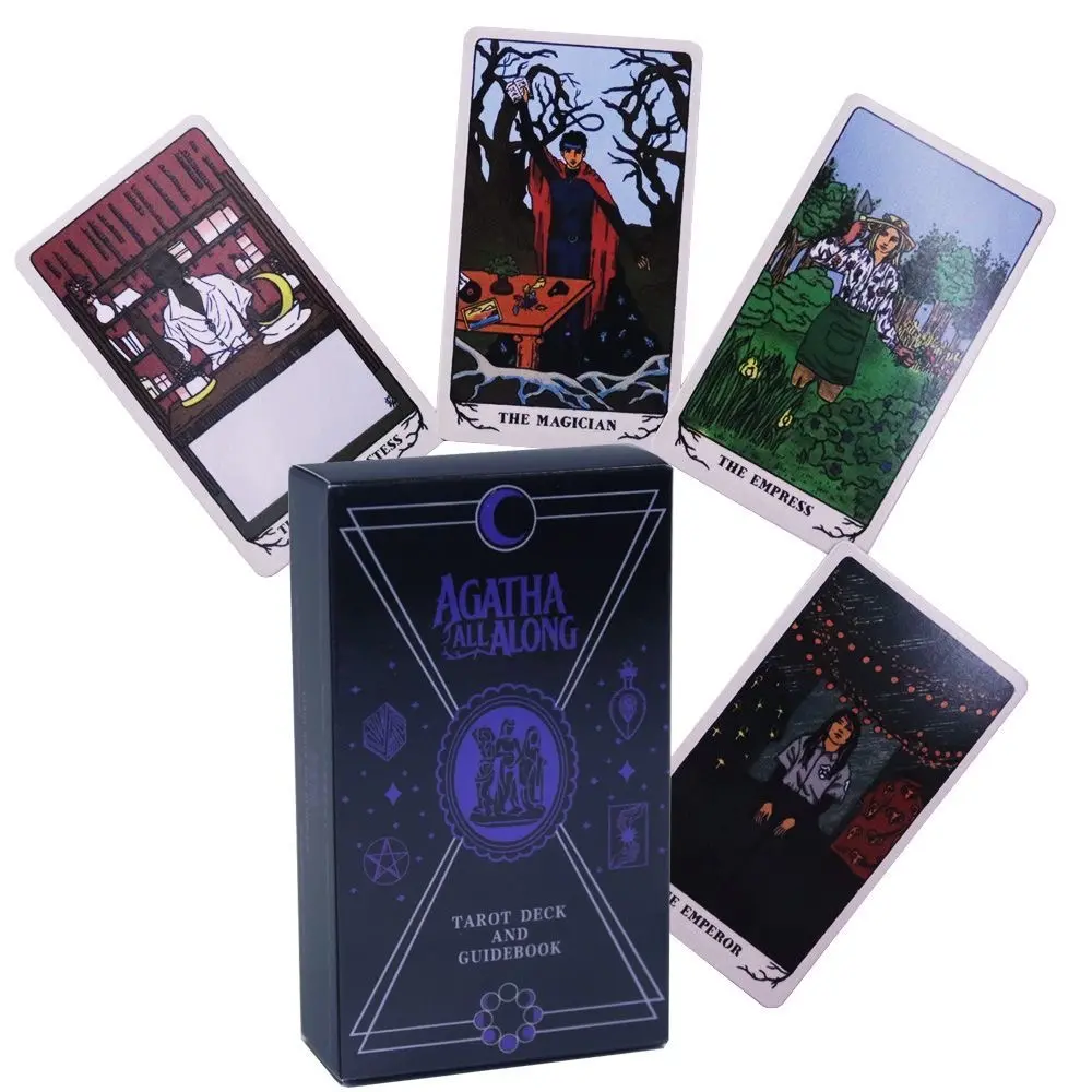 Witch Agatha Tarot Cards Set, Halloween Portable 78-Card Deck for Fortune-Telling, Divination, Prediction & Spiritual Guidance, Ideal Gift for Ages 14+