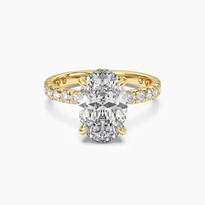 [Eclipse Oval] Certified 4.01ct F VVS2 Oval Lab Grown Diamond Engagement Ring (TW 0.8ct)