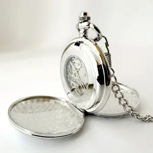 1pc Men's Retro Manual Mechanical Pocket Watch, With Dual Open Cover