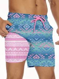 Men's Swim Trunks, Bathing Suit 5 inch Inseam Quick Dry Swimsuit Beach Board Shorts with Compression Liner