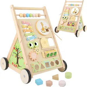 Baby Walker with Wheels, Push Walker Activity Center Walking Toys for Boys Girls 6-18 Months, Sit to Stand Learning Walk Toy for 1 Year Old