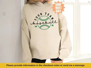 Custom Baseball Hoodie, Personalized Baseball Sweatshirt, Baseball Sweatshirt