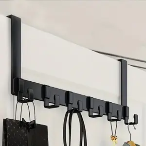 Wall Mounted Door Back Hook, Durable Sturdy Punch-free Door Back Hanging Rack, Home Organizer for Clothes & Bag