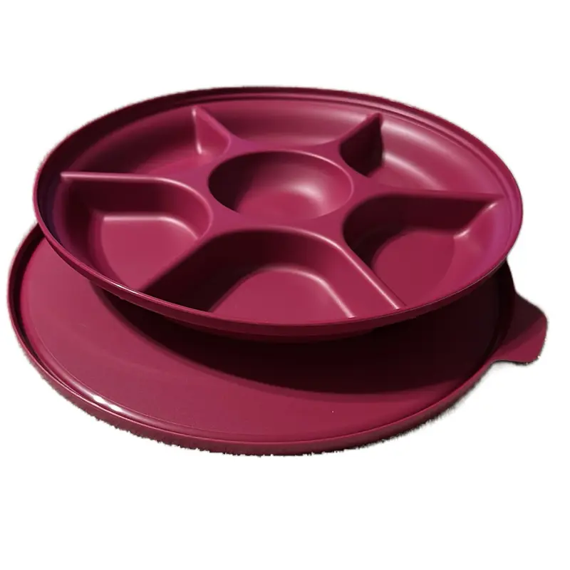 Tupperware Beautiful Serving Center Tray Purple Sharing Center for Easy Meal Presentation and Serving 1L