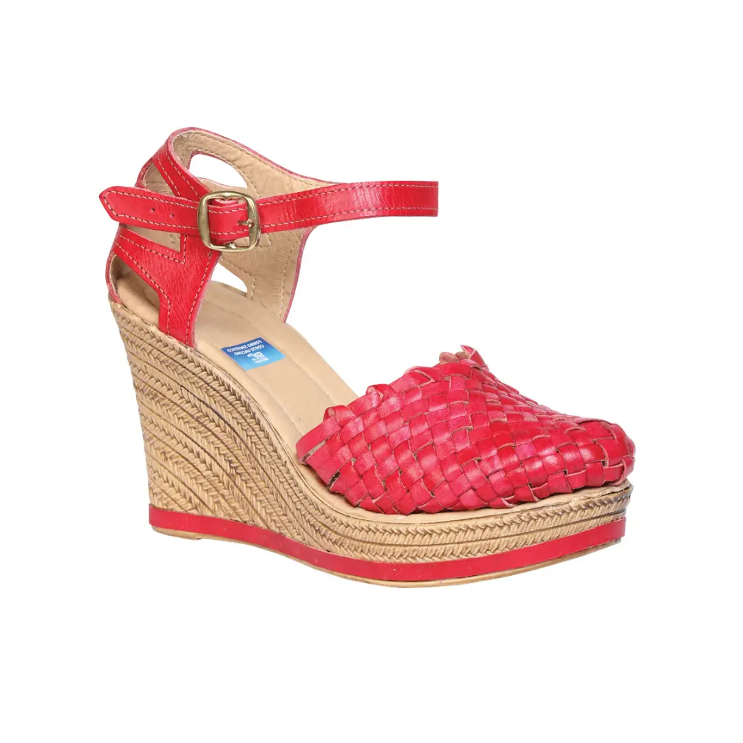 Mexican Artisanal Sandals Leather Red