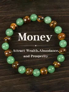 Attract Wealth Bracelet with Glass Design, Blue Handwoven Friendship Style, Symbolizes Luck and Protection, Fashionable Energy Balance Accessory, High Quality Bracelet