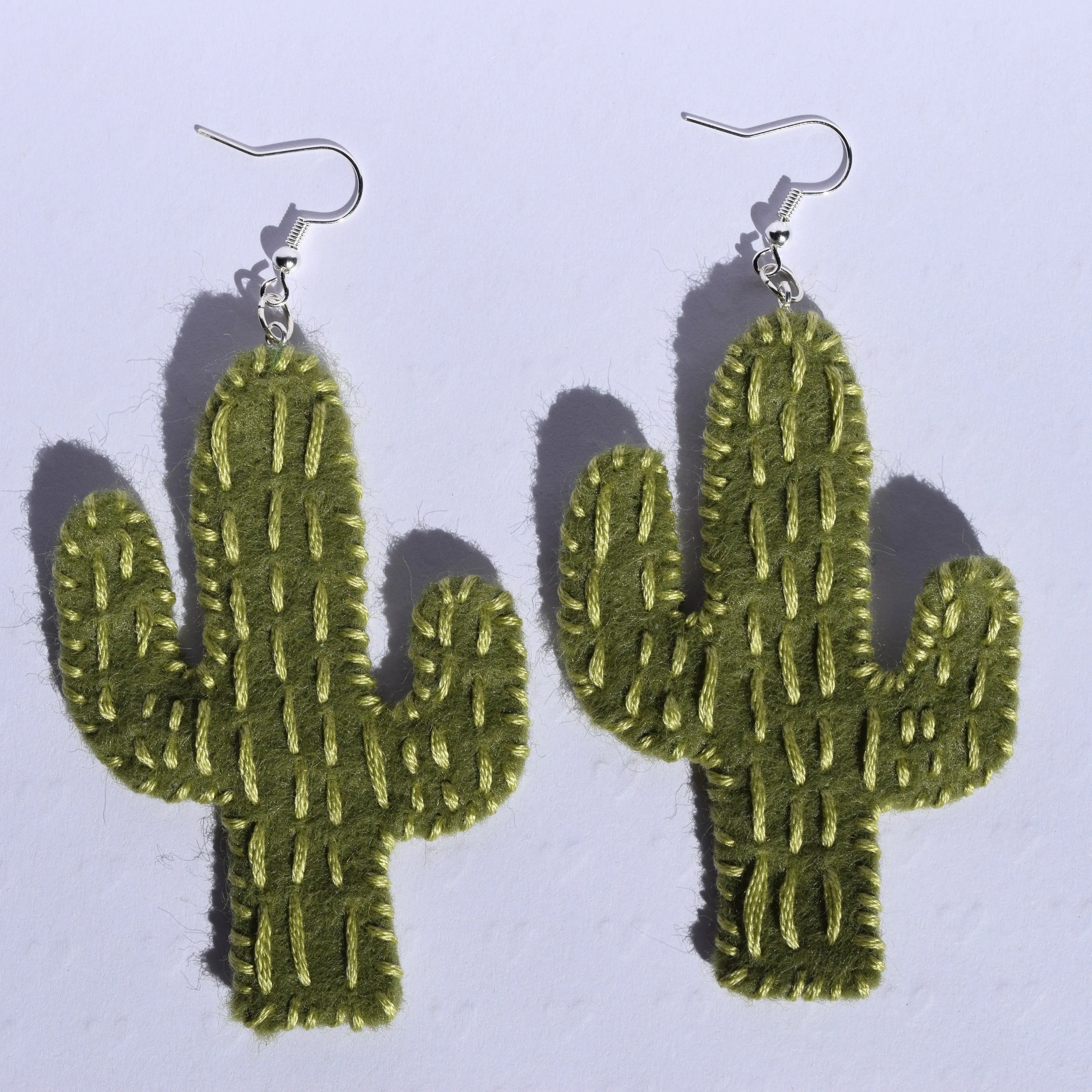 Cactus Felt Earrings