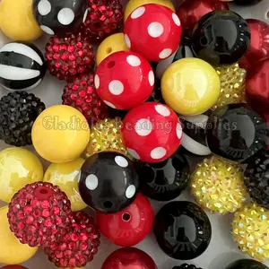 50 Qty 20mm Beads, Cartoon Set Beads Craft, Colorful Beads, Cartoon Theme, Acrylic, Chunky size, Round, Gumball, Mixed, Beading Supplies