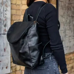 Black Leather Backpack