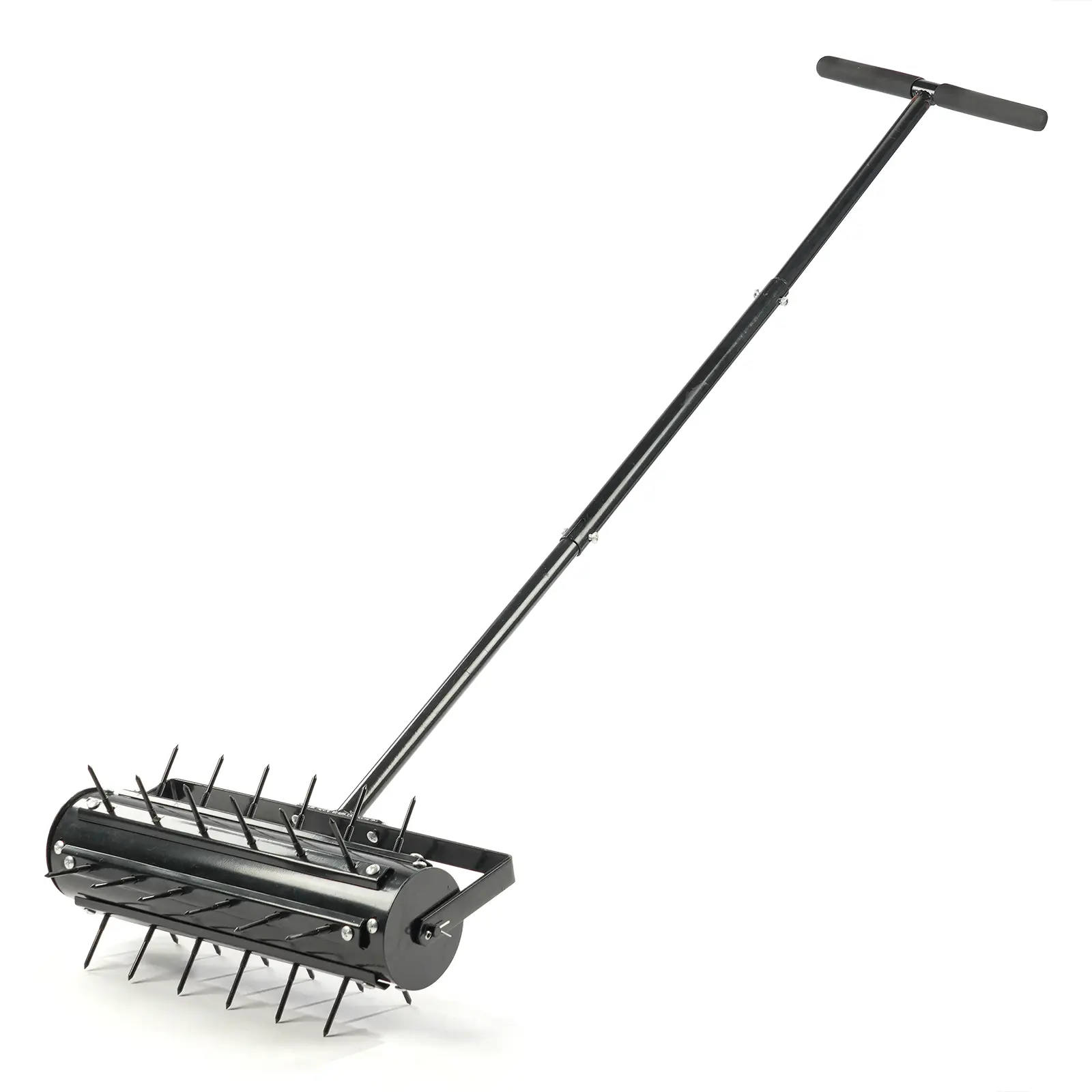 17-inch Lawn Aerator, Rolling Aerator Lawn Tool with T-shaped Handle, Heavy Duty Lawn Aerator Tool, Grass Aerator & Garden Tools for Aeration & Soil Health, Black,summervibes