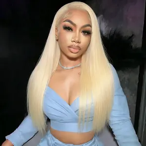 STERLY 250% Density #613 Blonde 13x6 Long Straight Full Lace Frontal Body Wave Wigs Fashion Color blonde Wig Smooth HD Transparent Lace Front Wig