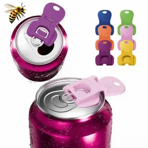 Complete Cover Easy Tab Opener New and Improved 6PK Beverage Barricade 2.0. Colorful Drink Can Protector Cap for Soda, Beer, Coke Shields From Bugs, Bees, Dust at the Party, BBQ, Beach,Father's Day