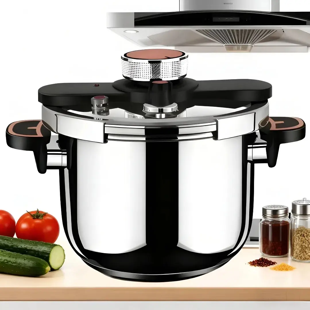 9l Capacity Induction Pressure Cooker, 1 Count Stainless Steel Knob Pressure Cooker, Household Cookware, Kitchenware, Universal Thickened Pot for Home Dining Room Kitchen Picnic