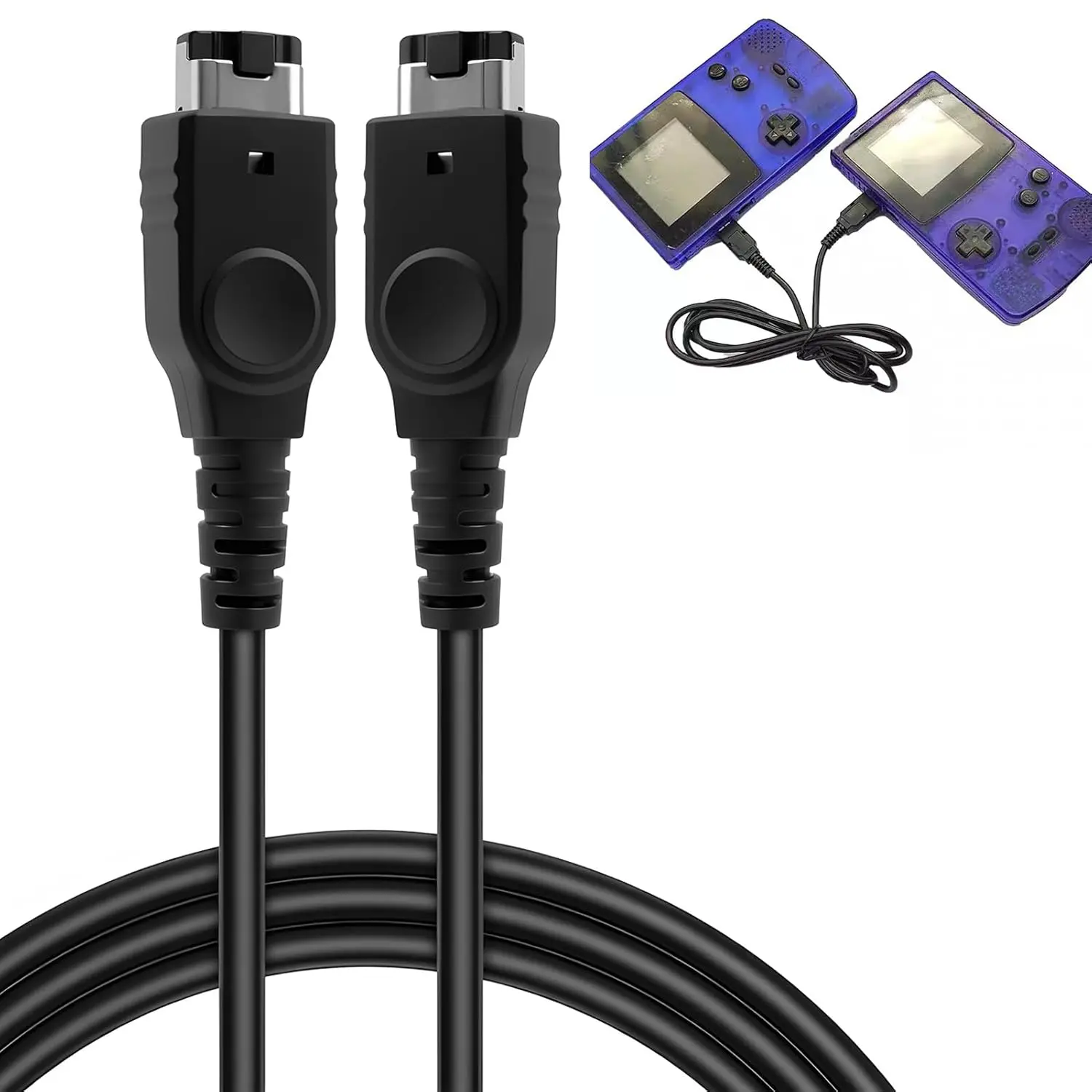 GBA 2-Player Link Cable - 1.2m/3.9FT Copper PVC Black Gaming Accessory, Stable Signal, Long-Term Durability, Minimizes Interruptions, for Multiplayer Connection, Data Transfer, Compatible with Game Boy Advance, Game Boy Advance SP Consoles