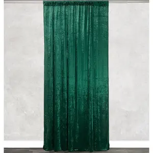 Velvet 8 ft x 60 Inch Drape with 4 Inch Pocket Emerald Green