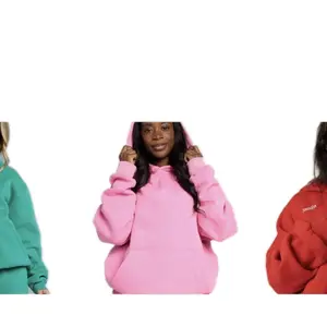 Hoodies & Sweatshirts - Soft Cozy Oversized Hooded Sweatshirt for Women in Pink Teal & Red Colors
