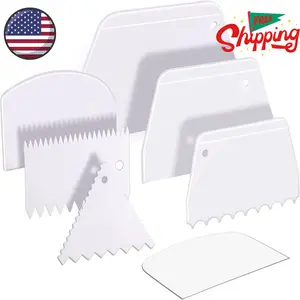 Cake Scraper Cake Smoother, 7 Pcs Dough Scraper Bowl Scraper Cake Cutter