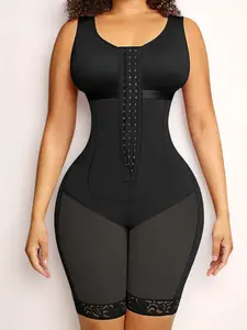 All-in-One Bodysuit Shapewear: Experience full-body sculpting with our Colombian Faja. Featuring lumbar compression, a butt lifter, and arm sleeves, this jumpsuit is the perfect postpartum trainer for all-day wear. shape shapewear less back body shaper