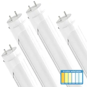 4Pcs JESLED LED 4FT Tube Bulbs LED Shop Lights Garage Ceiling Light  G13 T8 4 Foot Type A+B, 24W, 3200LM, 6CCT Selectable 3000K Warm 5000K Daylight 6000K Cool White, Plug and Play or Ballast Bypass, Fluorescent Replacement, Dual-Ended, Office Lighting