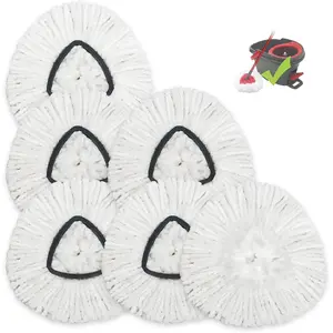 6 Pack Spin Mop Replacement Heads Compatible for Oceda EasyWring 1 Tank Bucket System, Microfiber Mop Replace  Refills for Hardwood Floor ing (Not for 2 Tank)