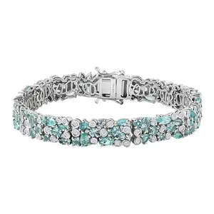 Apatite Moissanite 925 Sterling Silver Rhodium Plated Ocean Bubble Bracelet for Women Jewelry Birthday Christmas Gifts