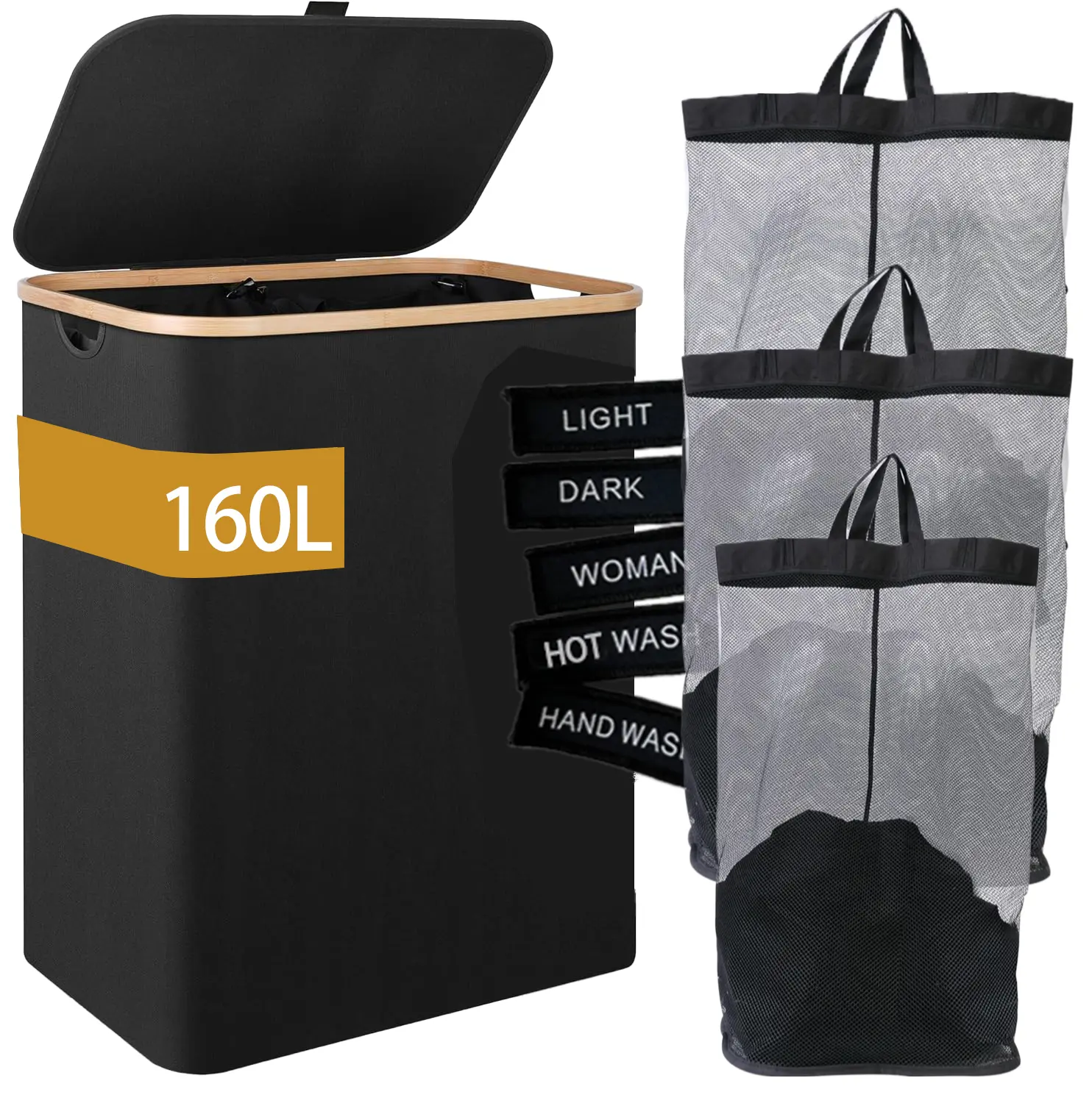 Collapsible Double-Layer Laundry Basket, Waterproof Clothes Hamper With Ergonomic Handles, Self-Standing Design For Compact Storage, Laundry Containers