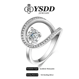 【#286 Surprise of the Day】Stylish Circle Swirl Synthetic Moissanite Engagement Ring for Women D Color VVS1 Clarity in 925 Sterling Silver for Thumb/Index 0.5Carat Ideal  Gift for Mother's day SpringStatements