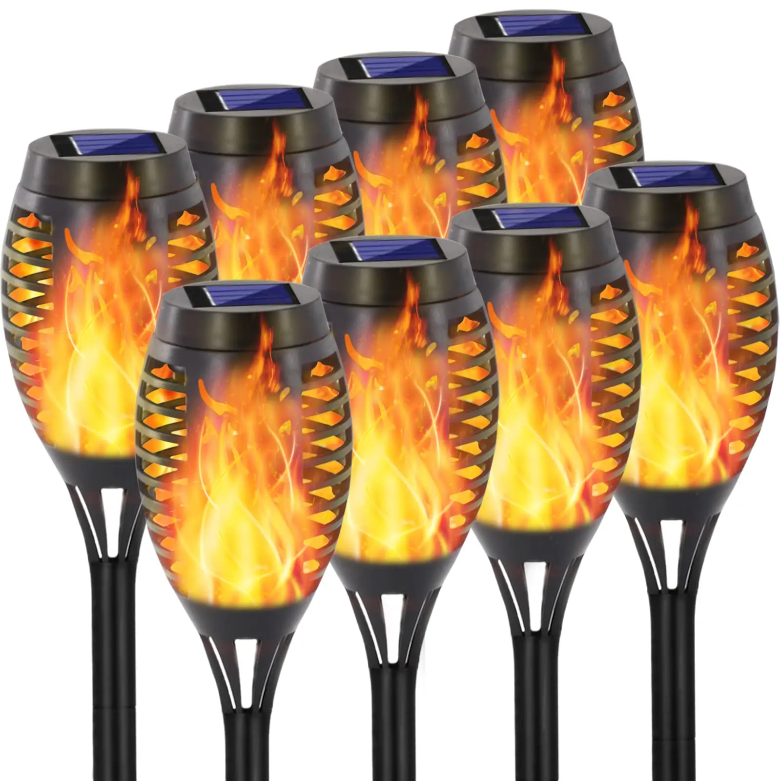 8-Pack Solar Flame Dancing Torches, Outdoor Garden Lights, Solar-Powered Decorative Lanterns for Patio Art, Mother's Day Gift, Solar Lanterns Decoration